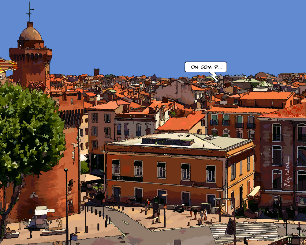 Le Castillet Perpignan porte médiévale — art Ligne Claire Marseille — Philippe Matine