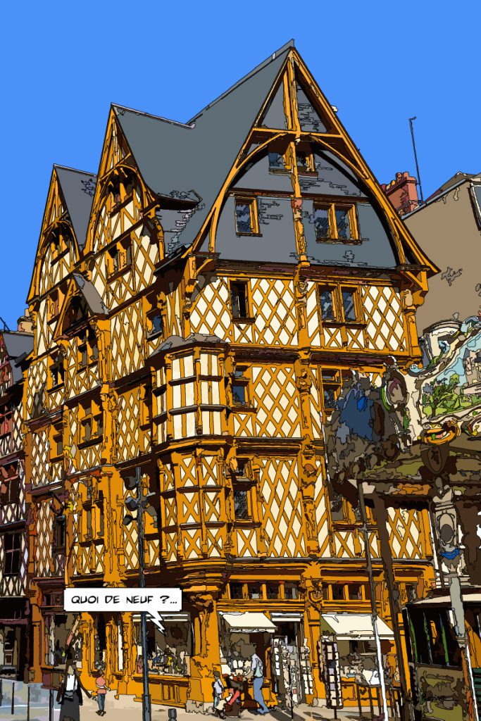 Maison des Arts Angers façade médiévale — art Ligne Claire Angers — Philippe Matine