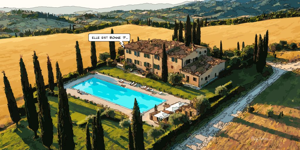Italia // superbe villa Toscane avec immense piscine— art Ligne Claire — Italia — Philippe Matine