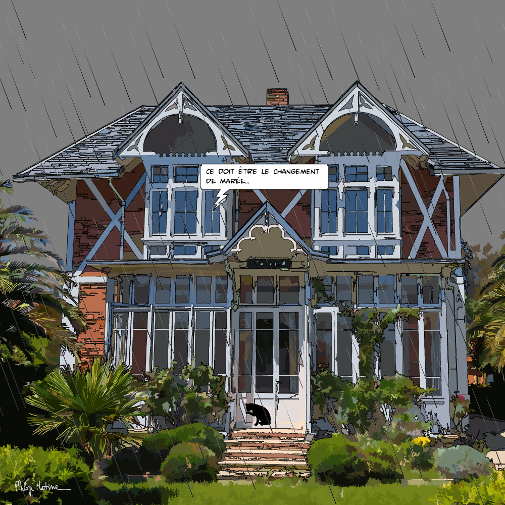 Arcachon villa Montesquieu "changement de marée" — Philippe Matine — art Ligne Claire
