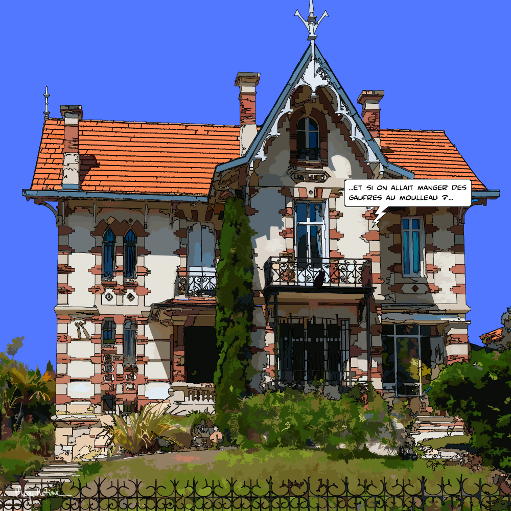 Arcachon villa les bleuets "Gaufres" — Philippe Matine — art Ligne Claire